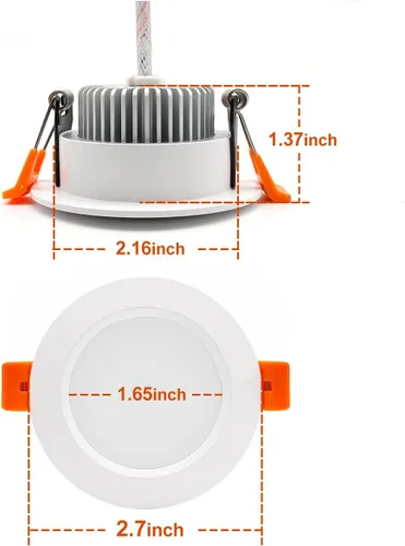 Miniatura 4 de Iluminación LED empotrable de 2 pulgadas, luz Downlight regulable de 3 W (equivalente a halógeno de 35 W), CRI80, luz de techo blanca natural