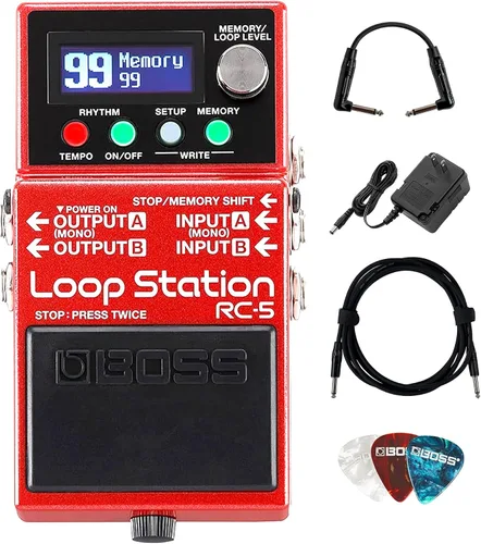Miniatura 14 de Boss RC-1 Loop Station Paquete con cable de instrumento Gearlux, cable de conexión y púas