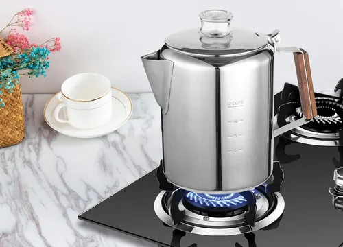 Miniatura 3 de Rapid Brew - Cafetera percoladora de acero inoxidable, 12 tazas