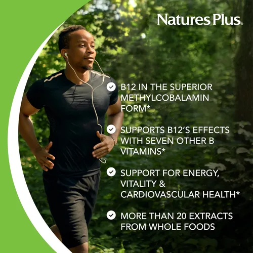 Miniatura 3 de NaturesPlus Source of Life Garden Vitamina B12 - 60 cápsulas, paquete de 2 - Incluye más de 20 extractos de alimentos integrales - Certificado