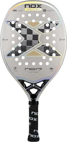 Raqueta de tenis de playa NG17 Luxury 2023 | Pala de tenis de playa de alto rendimiento | Carbono aluminizado de 18 quilates con núcleo de EVA negro