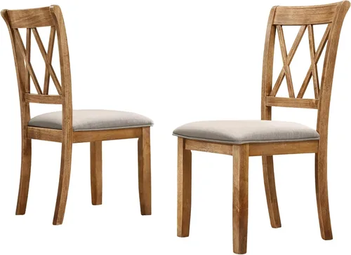 Miniatura 14 de Roundhill Furniture Windvale - Silla de comedor tapizada de tela, juego de 2, color negro