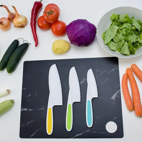 Miniatura 4 de Juego de 23 piezas de cuchillos para niños para cocina real, juguetes de cocina Montessori para niños pequeños, juego de cuchillos para niños