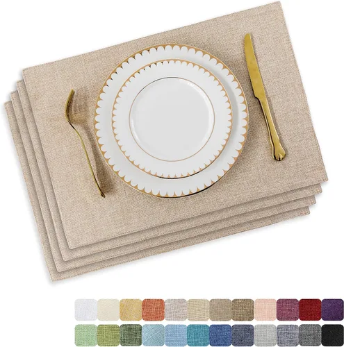 Miniatura 42 de Juego de 6 manteles individuales resistentes al calor para mesa de comedor y cocina de Home Brilliant, manteles individuales para mesa de comedor
