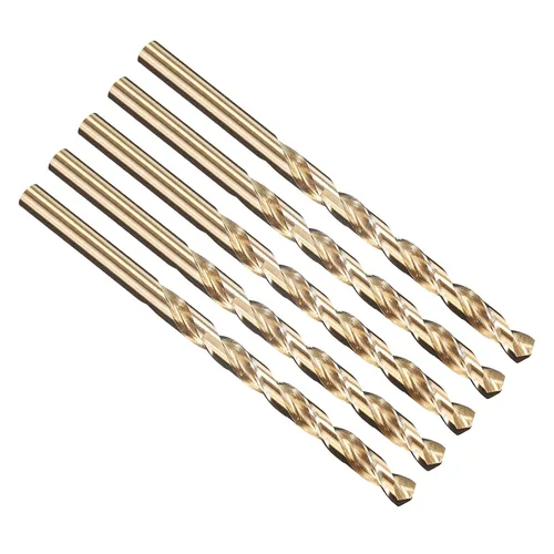 Miniatura 87 de PATIKIL Broca Jobber de 0.039 in, vástago recto M35 cobalto 5% acero de alta velocidad 135° acabado dorado para metal duro de acero inoxidable - 2