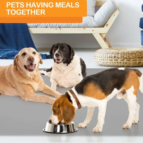 Miniatura 3 de KVK Tapete de Comida para Mascotas Tapete de Alimentación para Mascotas Mantel Individual de Silicona para Cuenco de Comida y Agua de Perros y Gatos