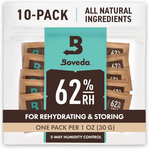 Boveda 62% RH Tamaño 8-10 Paquete Control de Humedad de Dos Vías - para Almacenar 1 oz - Absorbente de Humedad para Pequeños Contenedores de