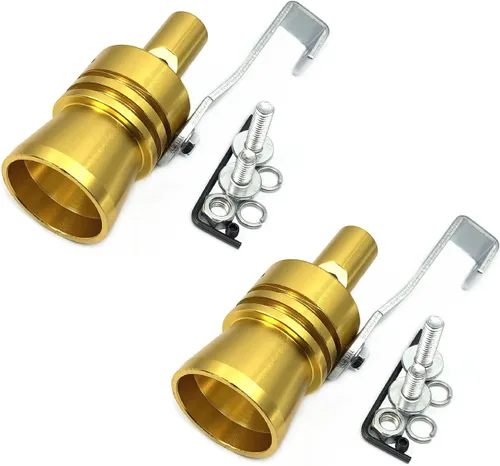 Miniatura 11 de DEVMO Silenciador de escape universal de aleación de aluminio de tamaño XL, silenciador de tubo de escape de sonido turbo para coche (XL-negro)