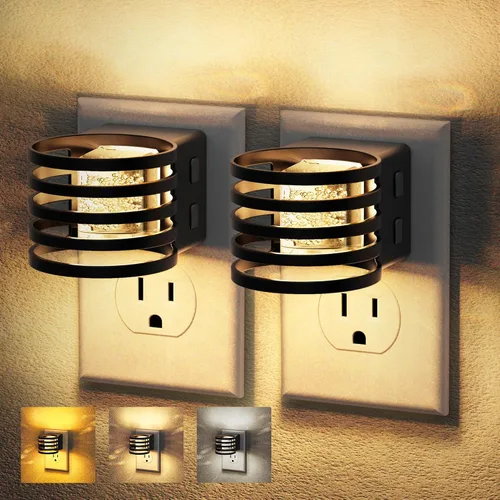Miniatura 9 de JandCase Luz nocturna LED, luces nocturnas de burbujas enchufables a la pared, [paquete de 2] luz nocturna de 3000 K/4000 K/5000 K y 3 niveles