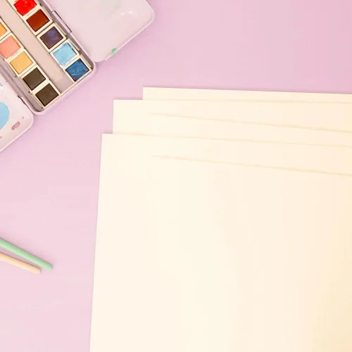 Miniatura 4 de Craftelier Paquete de 5 hojas de acuarela, papel prensado en frío FSC, calidad premium 300 GSM, tamaño 12 x 12 pulgadas (12.0 x 12.0 in), ideal