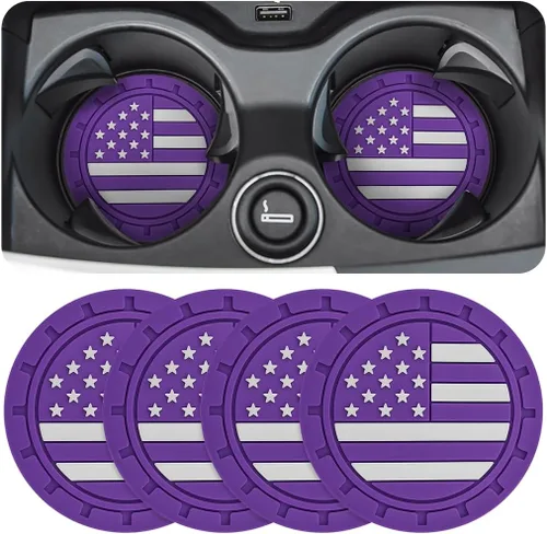 Miniatura 21 de Osilly Posavasos para Portavasos de Automóvil, Paquete de 4 Posavasos Antideslizantes de PVC con Estampado de Huellas de Pata, Tapete Universal
