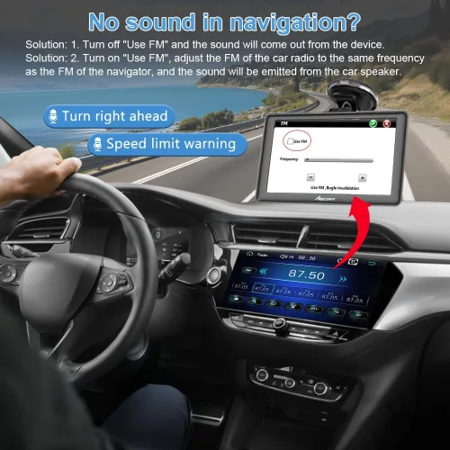 Miniatura 2 de AWESAFE Navegador GPS para automóvil, última pantalla táctil de 7 pulgadas, pantalla táctil de 7 pulgadas, sistema de navegación de recordatorio