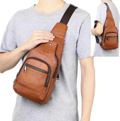 Miniatura 143 de LUKZIJAES Bolso bandolera de cuero genuino para hombre