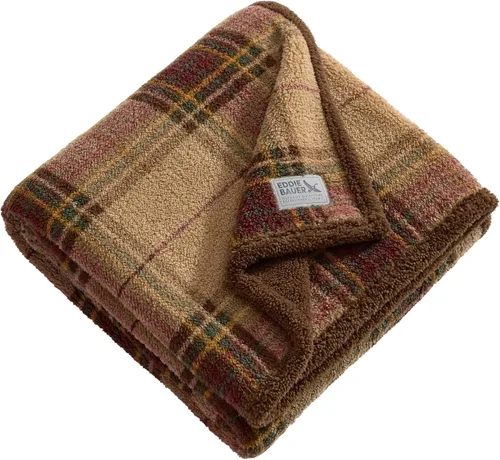 Miniatura 12 de Eddie Bauer - Oversized Throw Blanket 50x70, Reversible Plush Blanket for Couch or Bed, Animal Print Room Decor (Animal Plaid Brown)