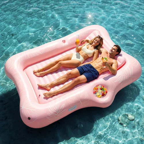 Miniatura 11 de HeySplash Inflatable Tanning Pool Lounger Float, Suntan Tub for Adults, Blow Up Sunbathing Pool with Integrated Pillow and Cup Holder, Heavy Duty