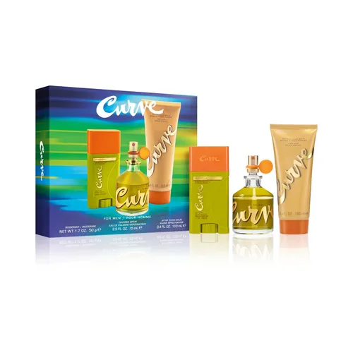 Curve Set de regalo de fragancia para hombres de 3 piezas, desodorante, bálsamo para después del afeitado y colonia, aroma magnético amaderado