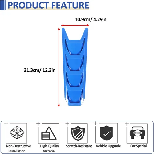 Miniatura 3 de Daeiclru Cubierta de cubierta de motor compatible con Chevrolet Corvette C8 2020-2023, cubierta de panel de bahía de motor de plástico ABS (azul)