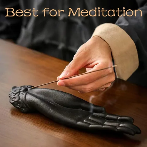 Miniatura 5 de Soporte de incienso de cerámica para palos, soporte para quemador de incienso, decoración zen con diseño de mano de Buda, protección contra el mal