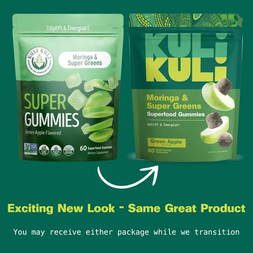 Miniatura 3 de Kuli Kuli Super Energy Gummies - Suplementos energéticos con moringa, estimulante de energía natural sin cafeína, 60 gomitas de moringa sin OGM, sin
