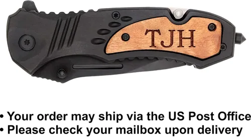 Miniatura 2 de Cuchillo de Bolsillo Palmetto Wood Shop - Regalos Grabados con Láser para Hombres, Cuchillo Personalizado para Caza, Acampada, Uso Diario - Cuchilla