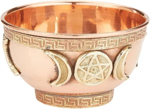 Miniatura 4 de Flower of Life - Cuenco de cobre de 3 pulgadas, ideal para uso en altar y ritual, quemador de incienso, cuenco para manchas, decoración - New Age