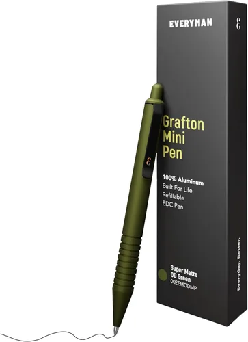 Miniatura 17 de Everyman Black Grafton - Bolígrafo de gel recargable súper mate de clic completo Herramienta de escritura EDC duradera con agarre profundo Flujo