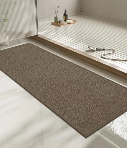 Miniatura 94 de Chakme Juego de 2 alfombras de baño ultrafinas, absorbentes, antideslizantes, lavables a máquina, color negro, 17 x 24 pulgadas / 17 x 30 pulgadas