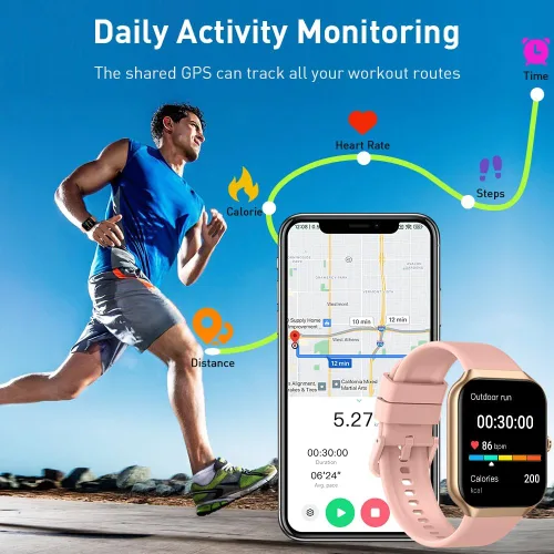 Miniatura 3 de Reloj inteligente (respuesta/hacer llamada), reloj inteligente HD de 1.96 pulgadas para hombres y mujeres, reloj de fitness 2026 con más de 112