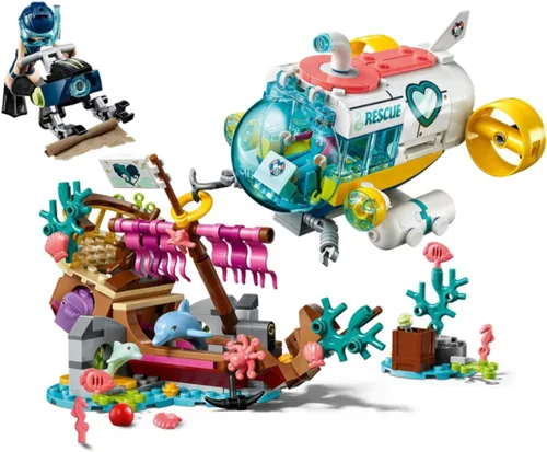 Miniatura 2 de LEGO Friends Dolphins Rescue Mission 41378 Kit de construcción con submarino de juguete y criaturas marinas, divertido juego de vida marina
