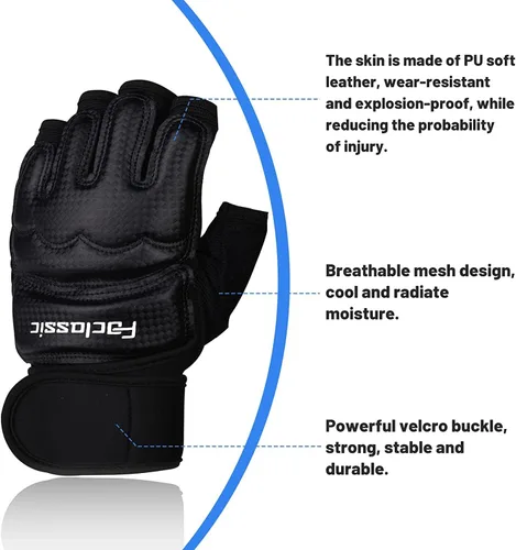 Miniatura 2 de Guantes de boxeo de kickboxing, guantes de boxeo para hombres, mujeres, niños, medio dedo, saco de boxeo, guantes de lucha para hombres y mujeres