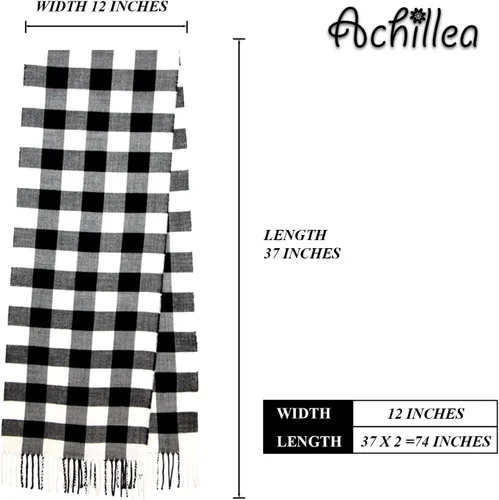 Miniatura 2 de Bufanda de invierno Achillea suave y cálida, de tartán, a cuadros, de cachemira, unisex