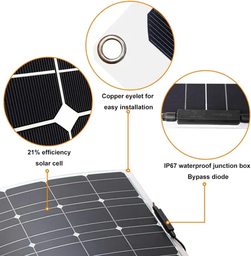 Miniatura 4 de Kit de panel solar y 300 W, 200 W, 100 W, paneles solares flexibles, módulo de cargador de batería de alta eficiencia, 100 W
