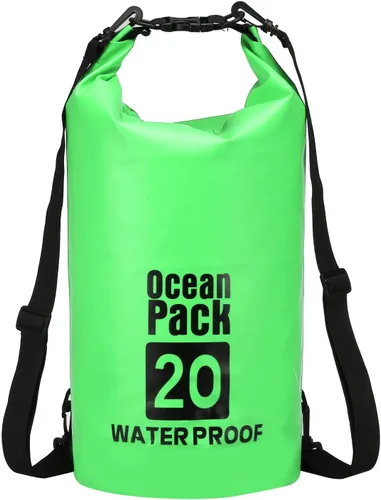 Miniatura 30 de Bolsa seca impermeable, 5 L, ajuste para mujeres y hombres, bolsas a prueba de agua, mochila flotante ligera de almacenamiento en seco con silbato