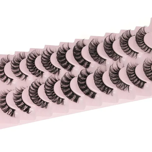 Miniatura 6 de Pestañas rusas de volumen de 5 estilos mezclados naturales Wispy D rizado visón pestañas postizas parecen extensiones 10 pares por Yawamica