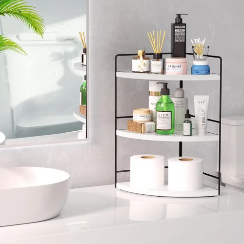 Miniatura 2 de ZGO Organizador de Baño de 3 Niveles - Organizador de Encimera y Esquina, Almacenamiento de Maquillaje y Cuidado de la Piel, Estante de Encimera