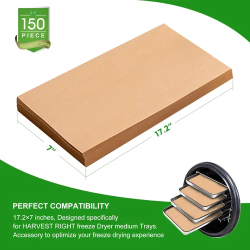 Miniatura 2 de Juego de 150 alfombrillas para bandejas medianas de secadora de congelación HARVEST RIGHT – Accesorio desechable para máquina de liofilización