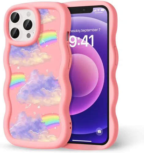 Miniatura 80 de Compatible con iPhone SE/8/7 Funda para Mujeres y Niñas, Marco Ondulado Rizado con Patrón Lindo, Estética Delgada Suave Silicona TPU Parachoques