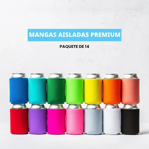 Miniatura 6 de Fundas enfriadoras de latas de cerveza en blanco (paquete de 14) mangas enfriadoras de latas de cerveza con aislamiento suave – Fundas lisas