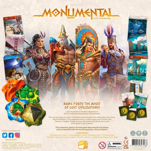Miniatura 2 de Expansión Monumental Lost Kingdoms: juego de mesa de civilización y construcción de mazos, añade un quinto jugador, mayores de 10 años, 1-5