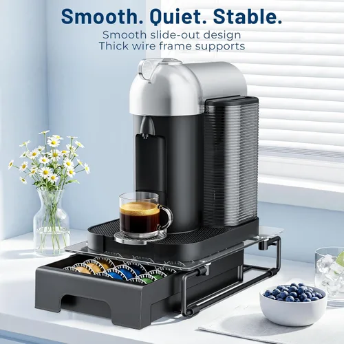 Miniatura 4 de EVERIE Organizador de Cajón de Cristal Templado Compatible con Cápsulas Nespresso Vertuo, Compatible con 21 Cápsulas Vertuoline Grandes o 30