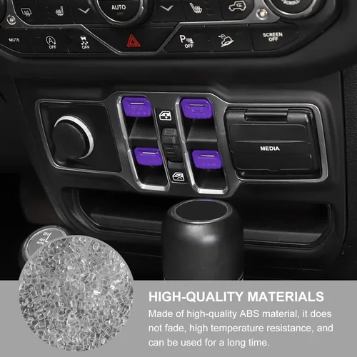 Miniatura 5 de Jimen Compatible con Jeep Wrangler JL JLU 2018-2023 y Jeep Gladiator JT 2020-2023, 4 piezas de cubierta de interruptor de botón de ventana
