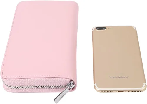 Miniatura 4 de Cynure Cartera grande de cuero con cierre RFID para mujer 36 ranuras