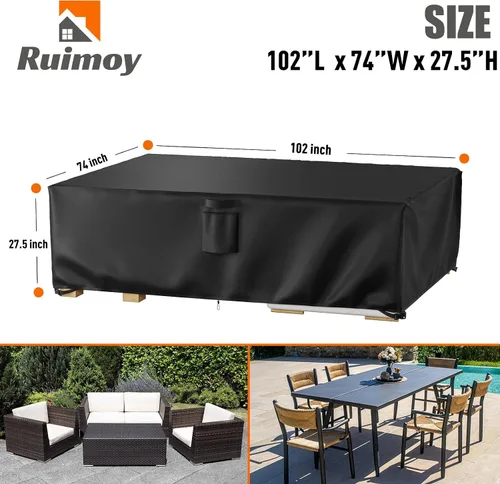 Miniatura 2 de Ruimoy Fundas para muebles de patio, funda impermeable para muebles de exterior, uso general, fundas para mesa exterior y silla, resistentes 600D
