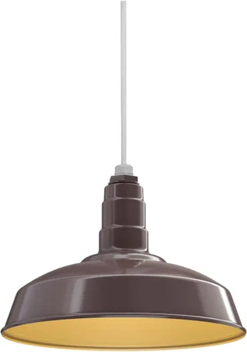 Miniatura 67 de Steel Lighting Co. Carson Barn Light Colgante montado en el techo Cúpula de 16 pulgadas Cable negro Luz de acero de estilo industrial
