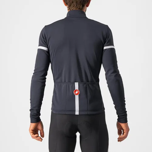 Miniatura 3 de Castelli Camiseta Fondo 2 FZ para hombre, manga larga con aislamiento polar, con cremallera y cuello alto para ciclismo de carretera y grava I