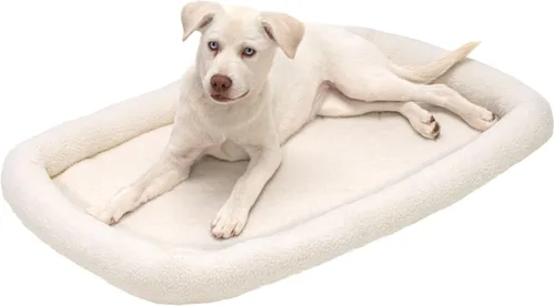 Miniatura 15 de Furhaven Cama para Perros para Perros Grandes/Medianos, 100% Lavable, Dimensionada para Adaptarse a Jaulas - Almohadilla de Jaula con Borde de Forro