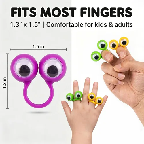Miniatura 2 de 3 Otters Marionetas de dedo para niños pequeños, anillos Googly Eye On para niños, recuerdos de fiesta, premios escolares, bolsas de regalo