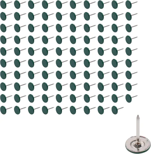 Miniatura 17 de 100 tachuelas de tapicería de cabeza plana, decoración de muebles para el hogar, clavos de tapicería, tachuelas para pulgar, tono plateado