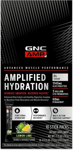 Miniatura 3 de GNC AMP Mezcla de bebida en polvo de electrolitos de hidratación amplificada Complejo mejorado de electrolitos y digestión saludable Lima limón