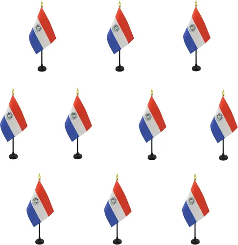 Miniatura 6 de AZ FLAG - Bandera de mesa Colombia de 4 x 6 pulgadas - Mini bandera colombiana de escritorio 100% poliéster 5.9 x 3.9 in - Cartel de oficina